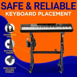 Keyboard Stand With Wheels<Pyle Online