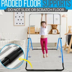 Kids Gymnastics Bar Adjustable Height Foldable Steel Tube<SereneLife Online
