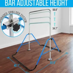 Kids Gymnastics Bar Adjustable Height Foldable Steel Tube<SereneLife Online