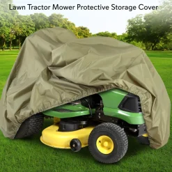 Lawn Tractor Cover Waterproof Canvas Snug Fit All-Weather Green<Pyle