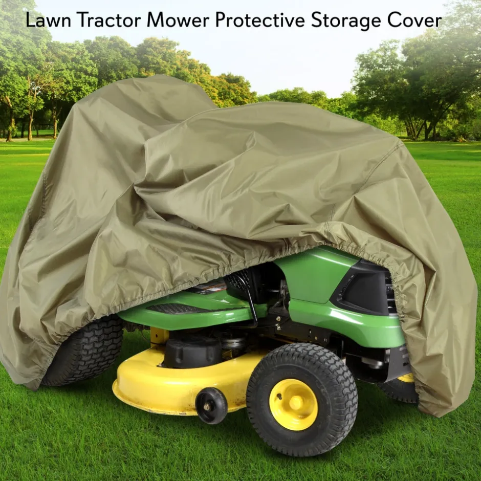 Lawn Tractor Cover Waterproof Canvas Snug Fit All-Weather Green<Pyle