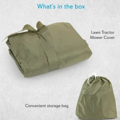 Lawn Tractor Cover Waterproof Canvas Snug Fit All-Weather Green<Pyle