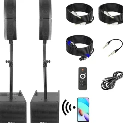 Line Array Speaker System - Powerful Sound, 1320W, Bluetooth Streaming<Pyle New