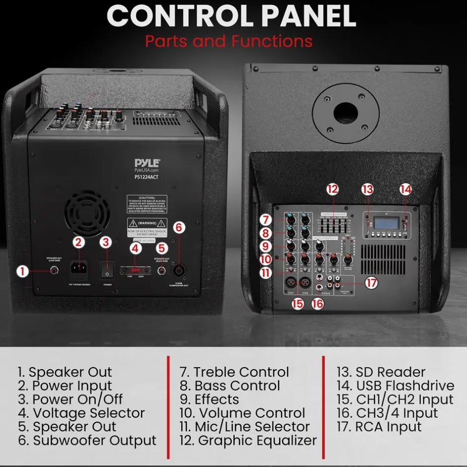 Line Array Speaker System - Powerful Sound, 1320W, Bluetooth Streaming<Pyle New