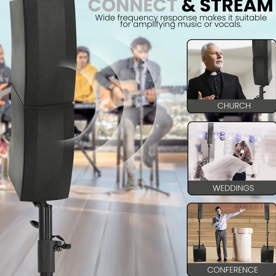 Line Array Speaker System - Powerful Sound, 1320W, Bluetooth Streaming<Pyle New