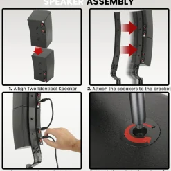 Line Array Speaker System - Powerful Sound, 1320W, Bluetooth Streaming<Pyle New