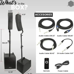Line Array Speaker System - Powerful Sound, 1320W, Bluetooth Streaming<Pyle New