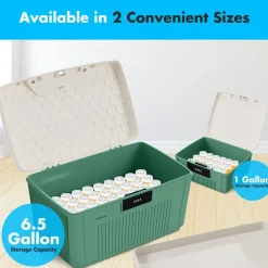 Lockable Storage Bin 6.5 Gal Capacity, Durable ABS, Green<SereneLife Best