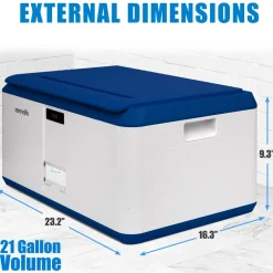 Lockable Storage Box 21 Gal Capacity, Combo Lock, Reinforced ABS, Blue<SereneLife Best