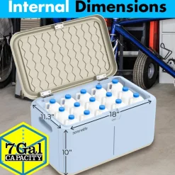 Lockable Storage Box 7 Gal Capacity ABS Material Light Blue<SereneLife New