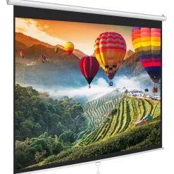 Manual Pull-Down Projector Screen, Clear Image, Matte White, 72-Inch<Pyle