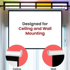 Manual Pull-Down Projector Screen, Clear Image, Matte White, 72-Inch<Pyle