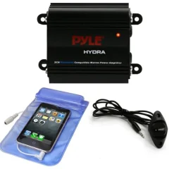 Marine Amplifier 200W Bluetooth Waterproof Compact Audio System<Pyle Outlet