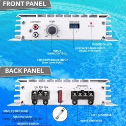 Marine Amplifier 240W Waterproof 4-Channel Aluminum Heatsink<Pyle