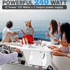 Marine Amplifier 240W Waterproof 4-Channel Aluminum Heatsink<Pyle