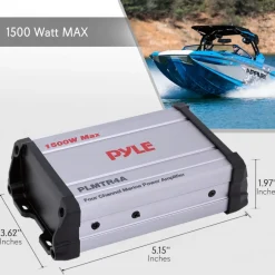 Marine Amplifier 1500W Waterproof 4-Channel IP-65<Pyle Outlet