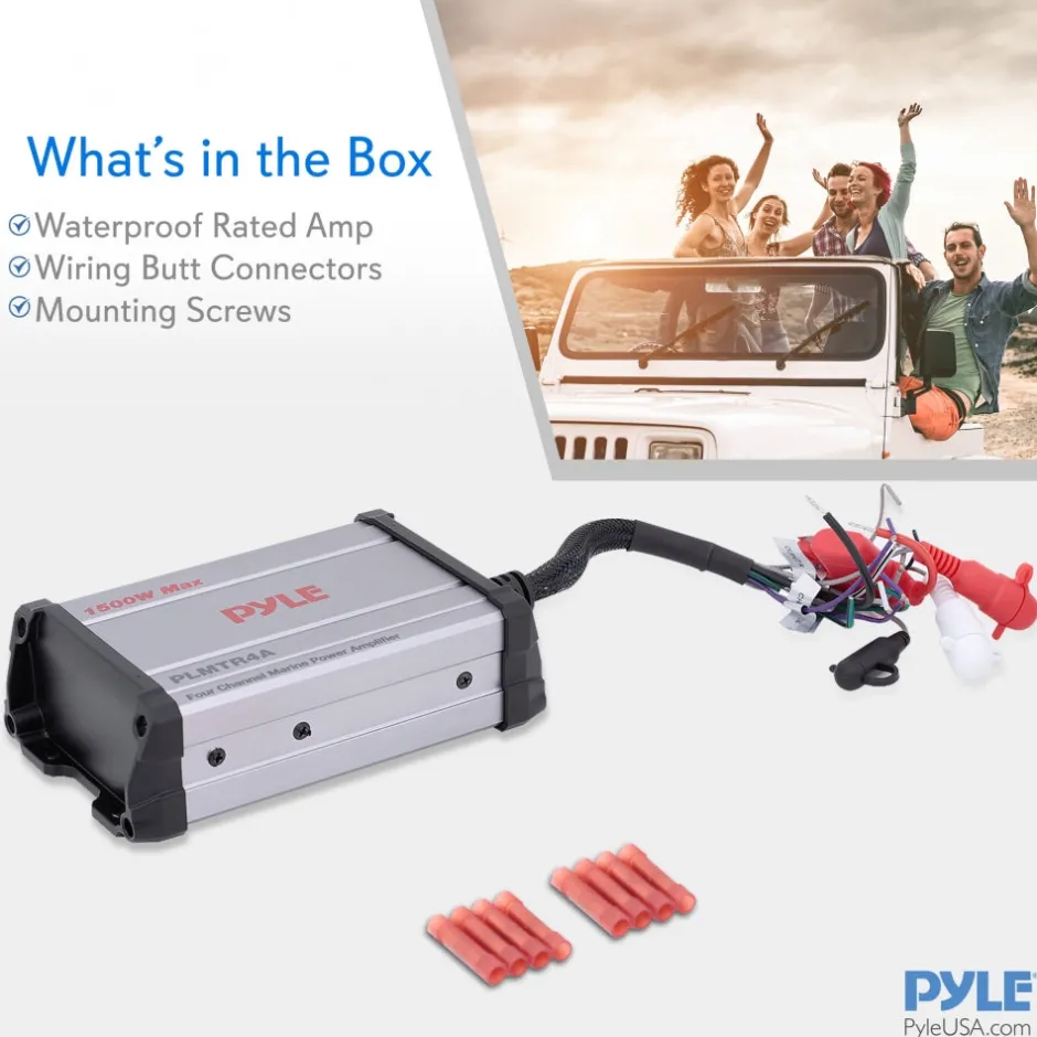 Marine Amplifier 1500W Waterproof 4-Channel IP-65<Pyle Outlet