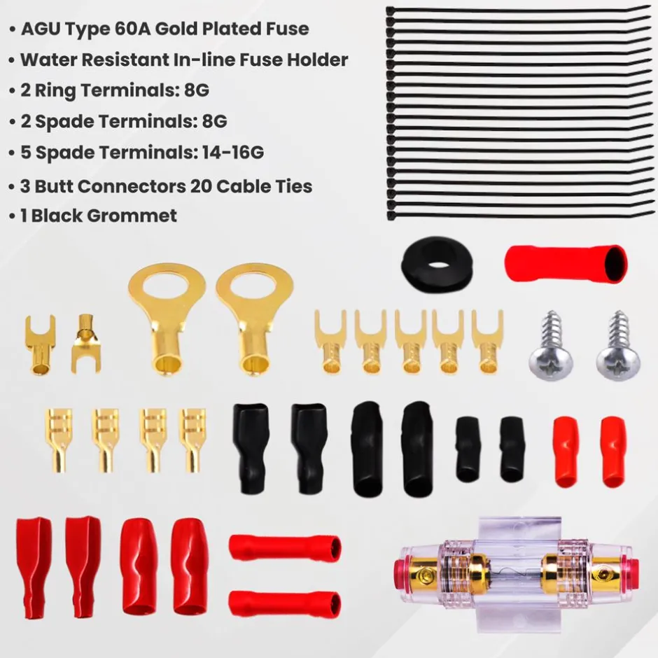 Marine Audio Wiring Kit 1000W Marine Grade 20ft 8 Gauge Power Wire<Pyle New