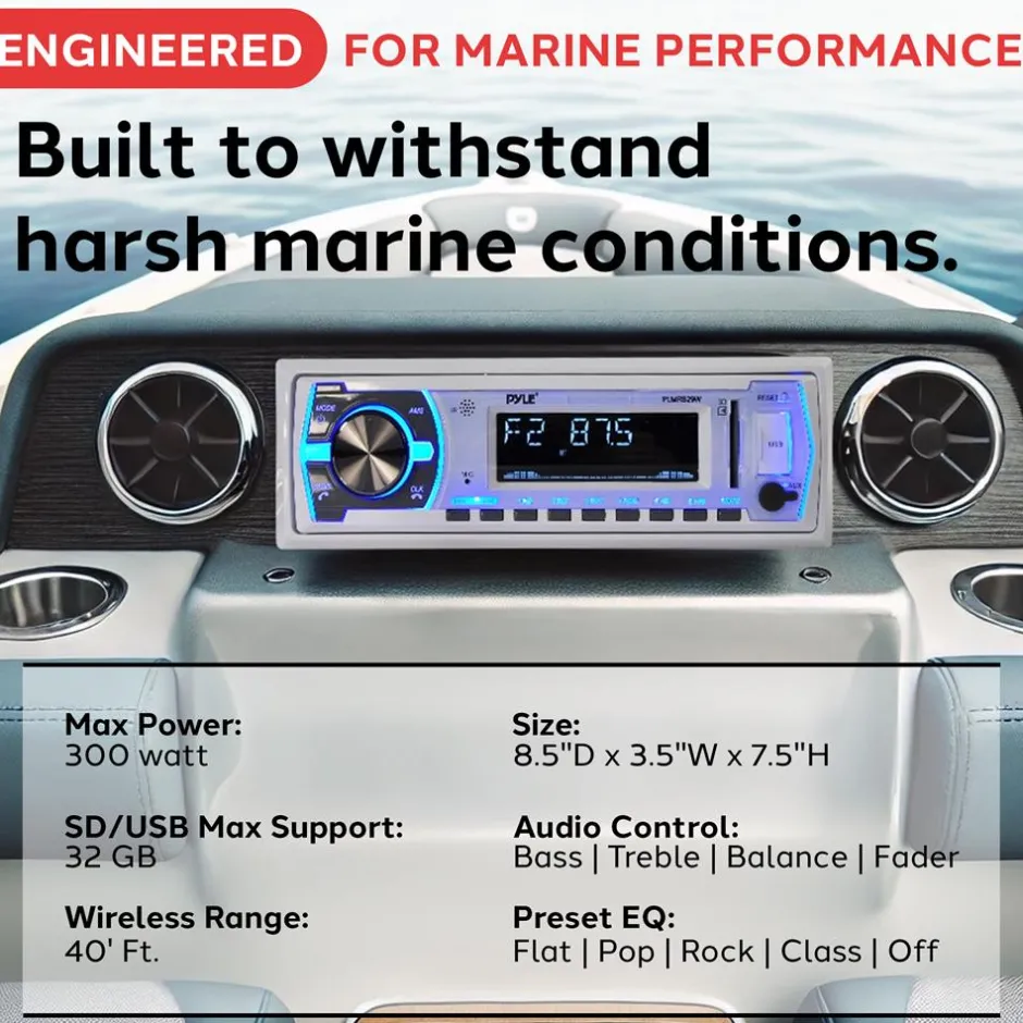 Marine Bluetooth Mp3 Radio Receiver<Pyle Outlet