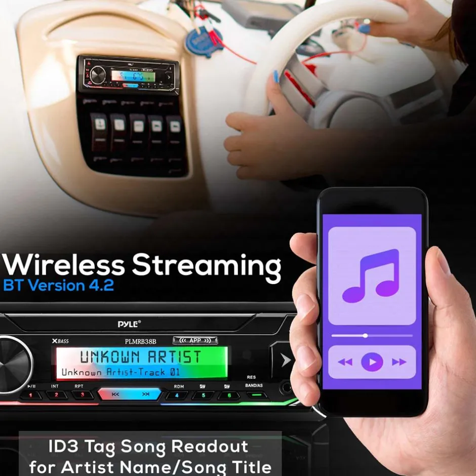 Marine Bluetooth Mp3 Radio Receiver<Pyle