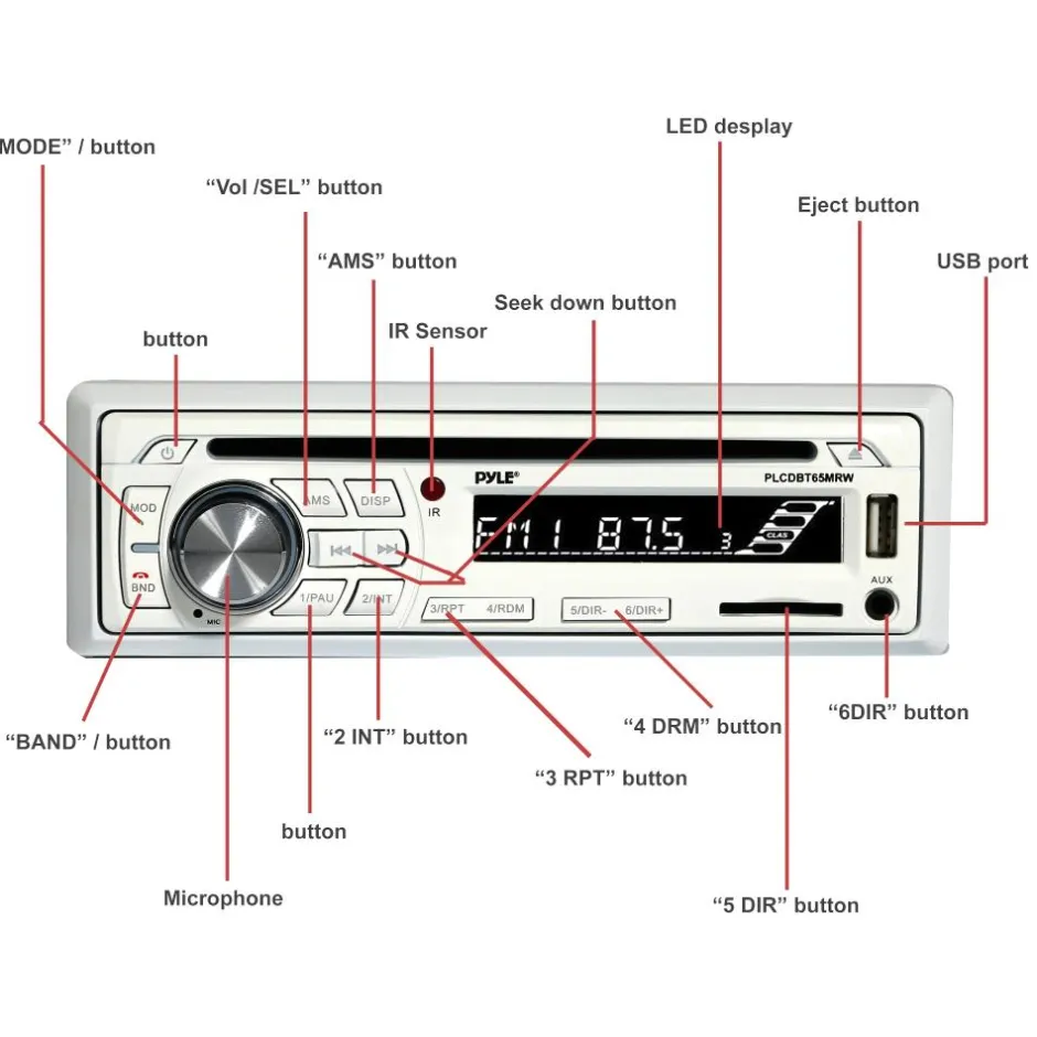 Marine Bluetooth Mp3 Stereo Speaker Kit<Pyle Hot