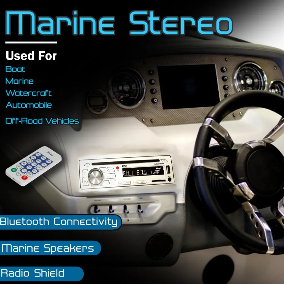 Marine Bluetooth Mp3 Stereo Speaker Kit<Pyle Hot