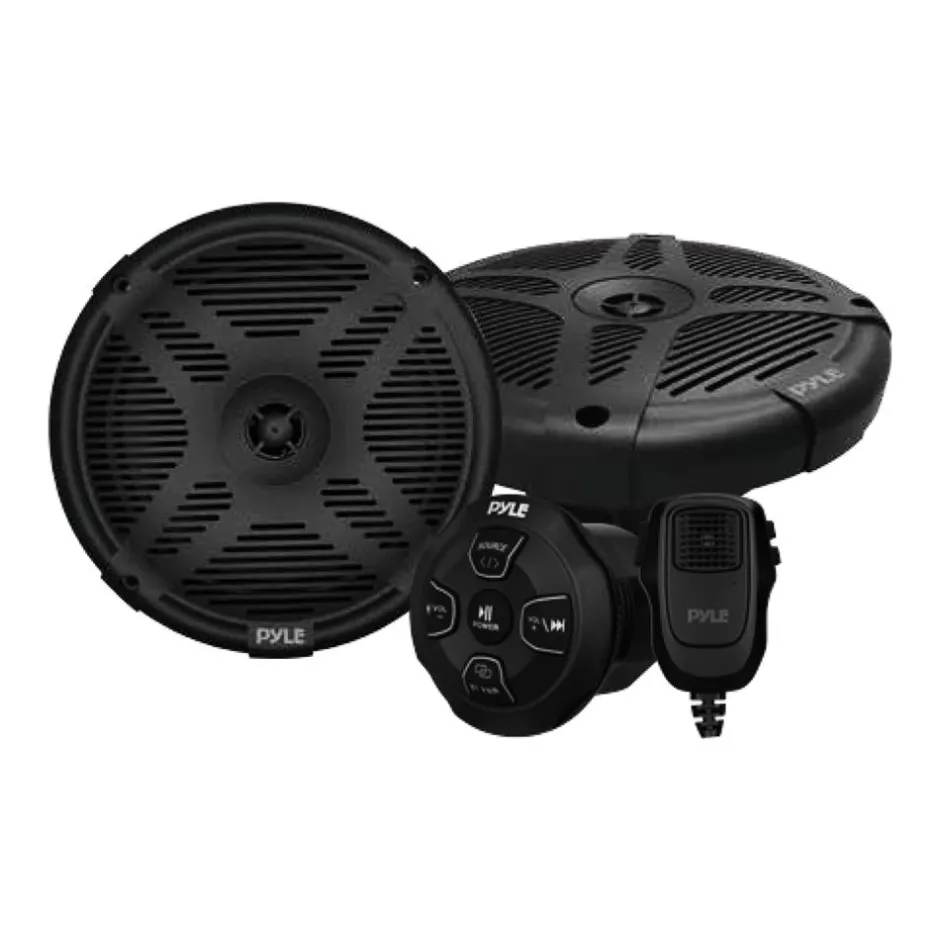 Marine Bluetooth Speaker Kit - Waterproof, Wireless Control, Microphone<Pyle Hot