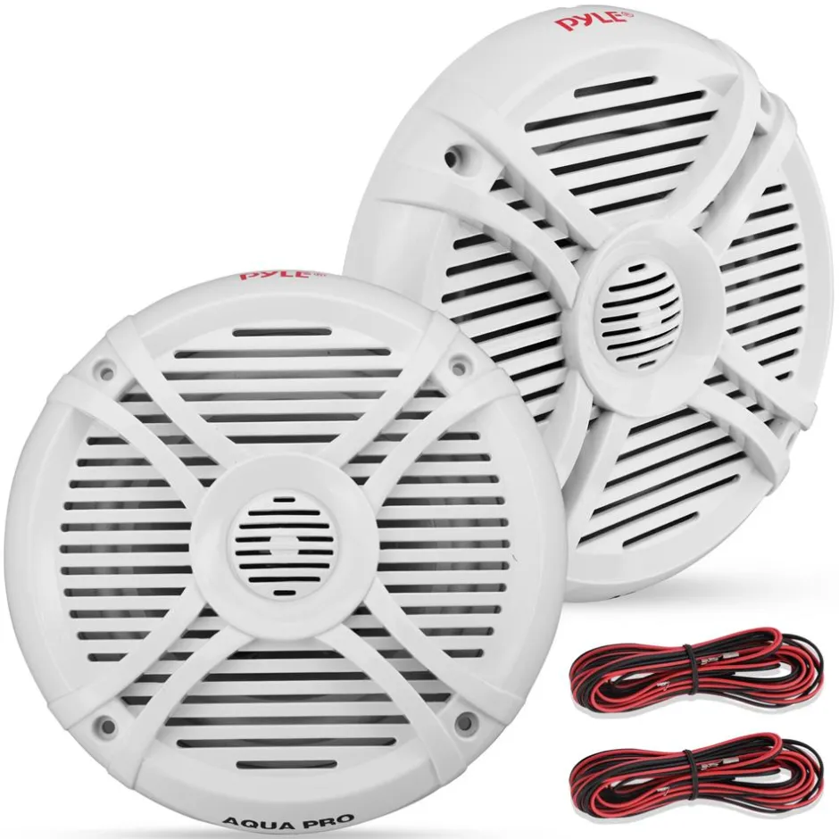 Marine Speakers 250W Water Resistant 2-Way Stereo White<Pyle Hot