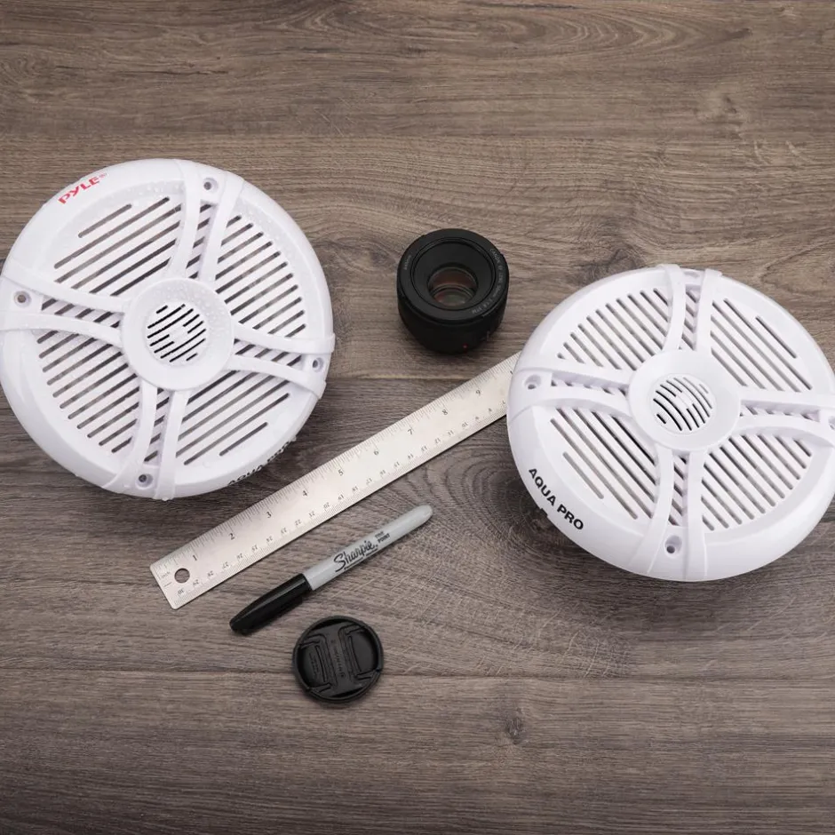 Marine Speakers 250W Water Resistant 2-Way Stereo White<Pyle Hot