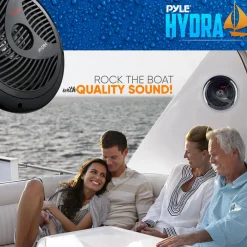 Marine Speakers 180W Waterproof Dual Cone Polyprone White<Pyle Online