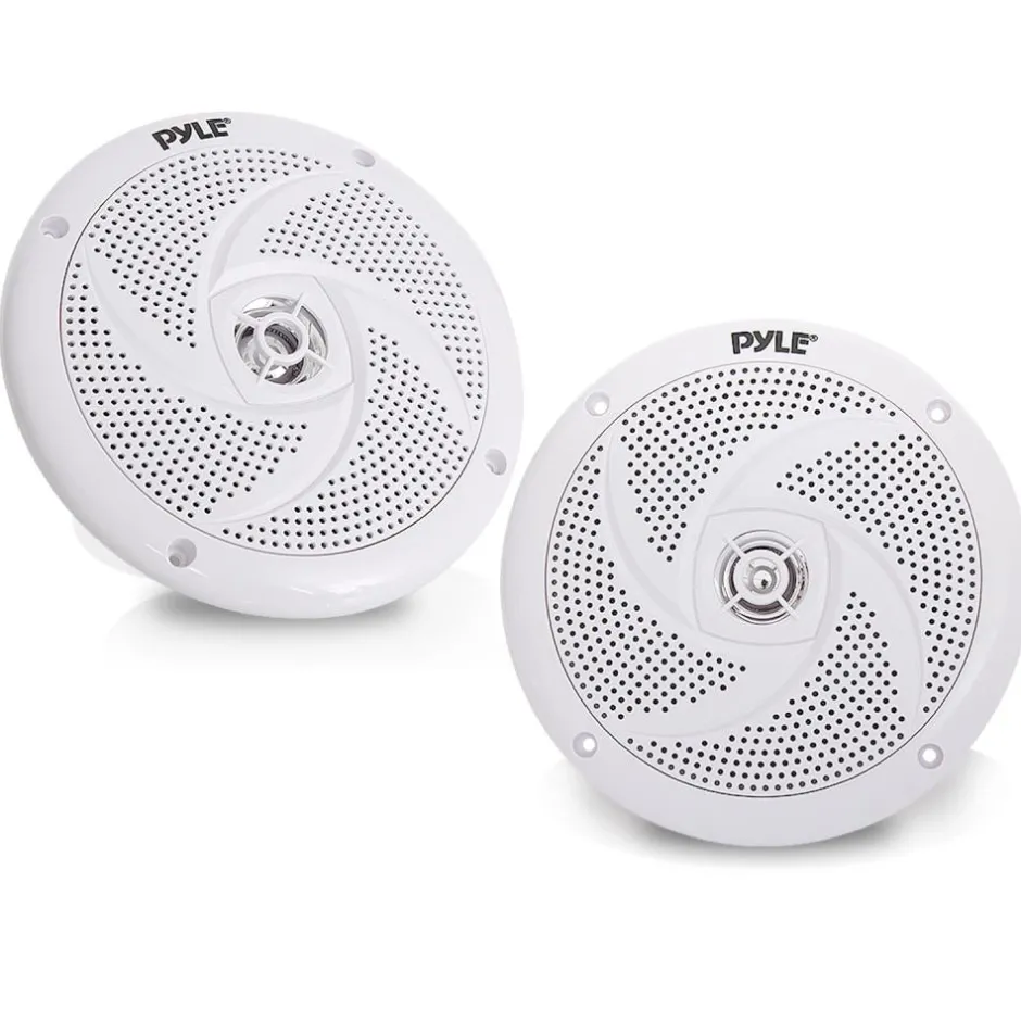 Marine Speakers 240W Waterproof 6.5" Low-Profile Slim White<Pyle Online