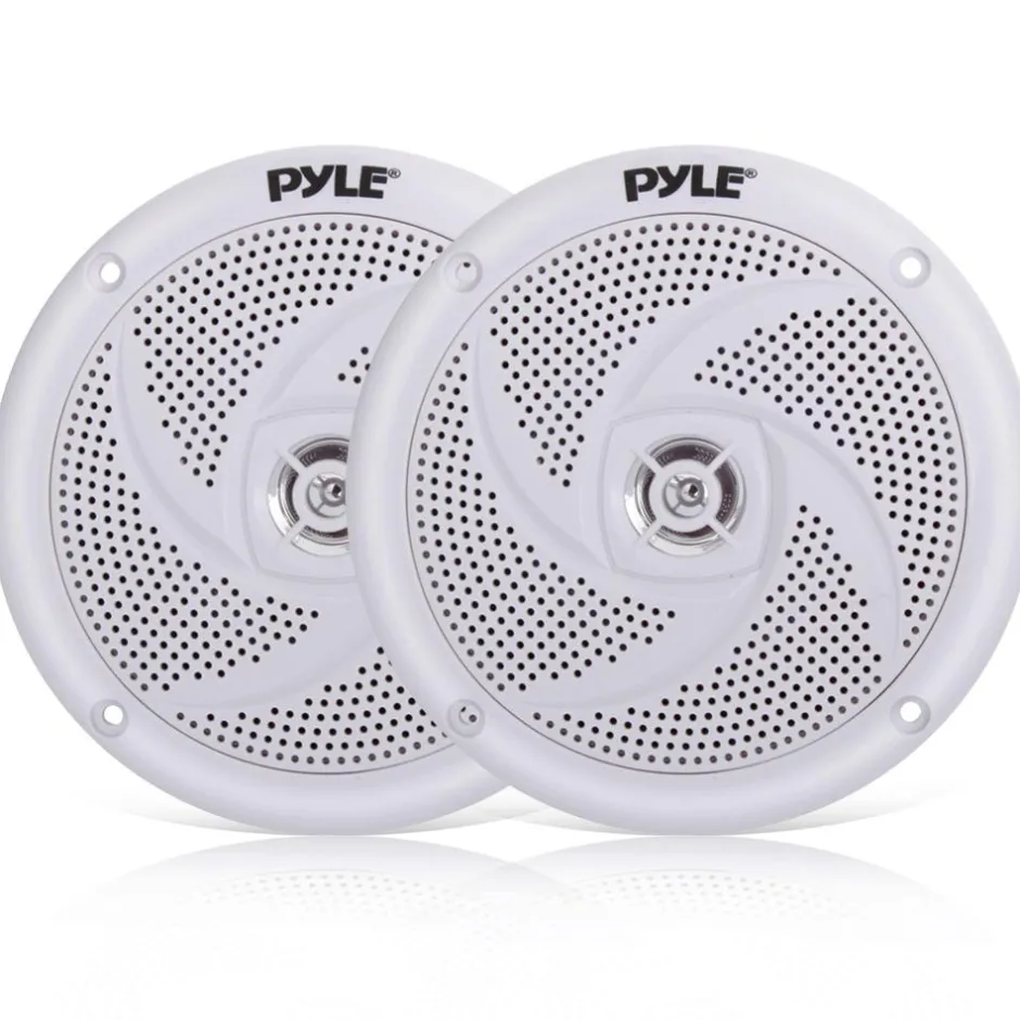 Marine Speakers 100W Waterproof Slim Design 4" White<Pyle Sale