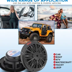 Marine Speakers 200W Weatherproof 6.5