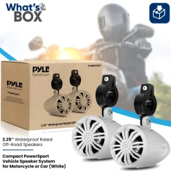 Marine Speakers Waterproof 2.25" 20W White Compact Off-Road Sound System<Pyle Discount