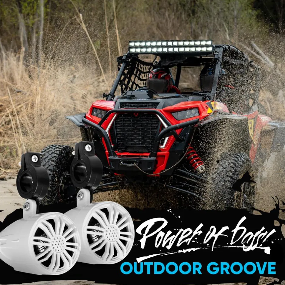 Marine Speakers Waterproof 2.25" 20W White Compact Off-Road Sound System<Pyle Discount