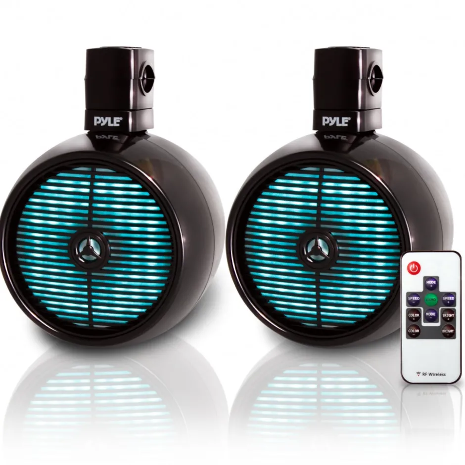 Marine Speakers Waterproof 480W LED Lights 8" White<Pyle Hot