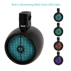 Marine Speakers Waterproof 480W LED Lights 8" White<Pyle Hot