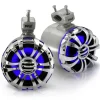 Marine Speakers Waterproof 200W Stainless Steel LED Lights Silver<Pyle New