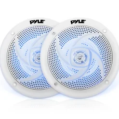 Marine Speakers Waterproof 100W LED Lights Low-Profile White<Pyle