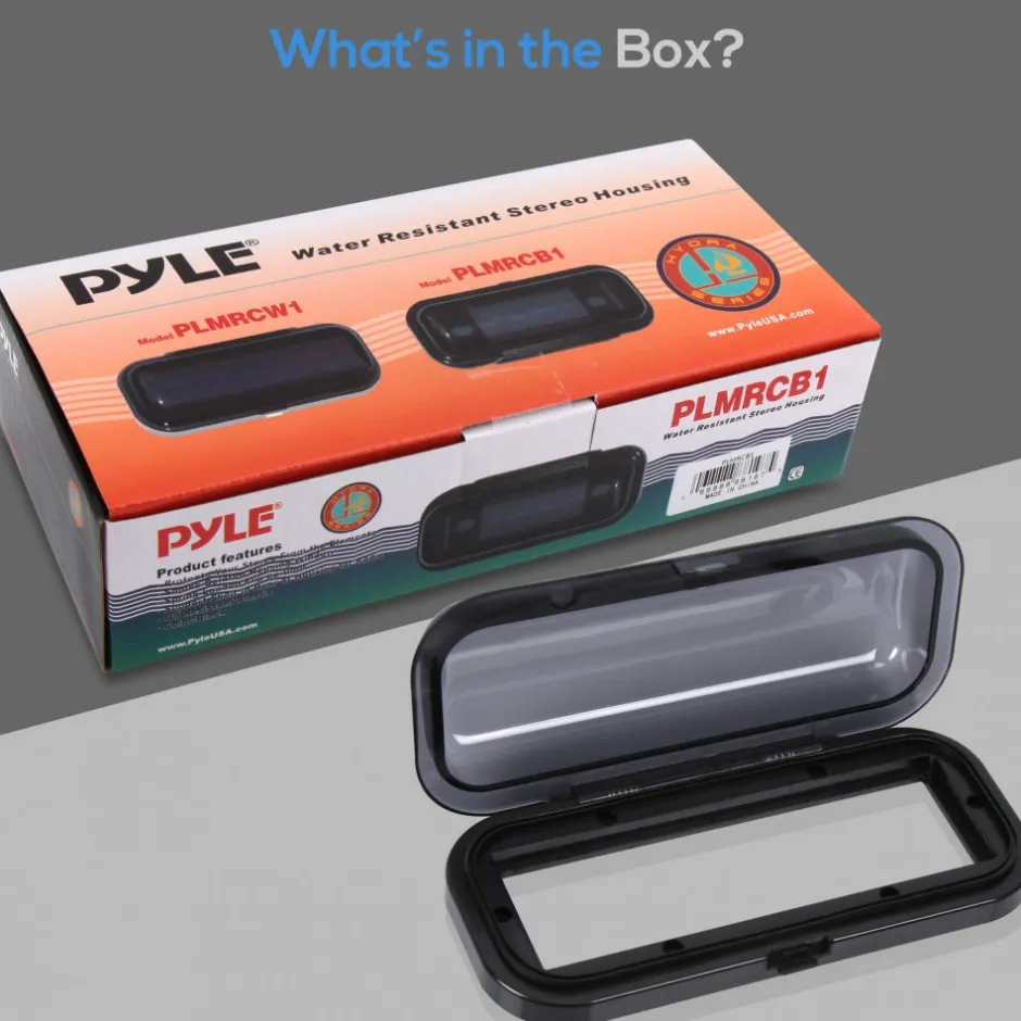 Marine Stereo Cover, Water Resistant Shield, Smoke Window, Flip-Up Door<Pyle