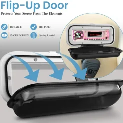 Marine Stereo Cover, Water Resistant, Smoke Window, White<Pyle Outlet