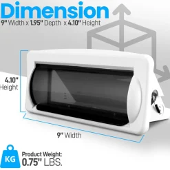 Marine Stereo Cover, Water Resistant, Smoke Window, White Base<Pyle New