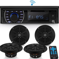 Marine Stereo Kit Bluetooth Hands-Free 4 Waterproof Speakers<Pyle Discount