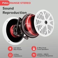 Marine Stereo Kit Hands-Free Bluetooth 5.25