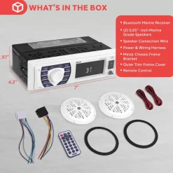 Marine Stereo Kit Hands-Free Bluetooth 5.25