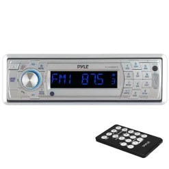 Marine Stereo Radio: Bluetooth Streaming, Detachable Face, Silver<Pyle Discount