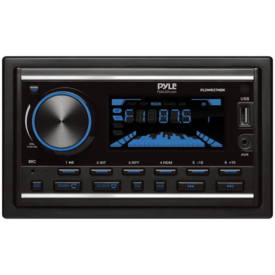 Marine Stereo Receiver Bluetooth 4.2 LCD Display Double DIN<Pyle Clearance