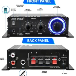 Mini Audio Amplifier 60W HiFi Stereo Class-T Circuit 2-8Œ© Speakers<Pyle Best