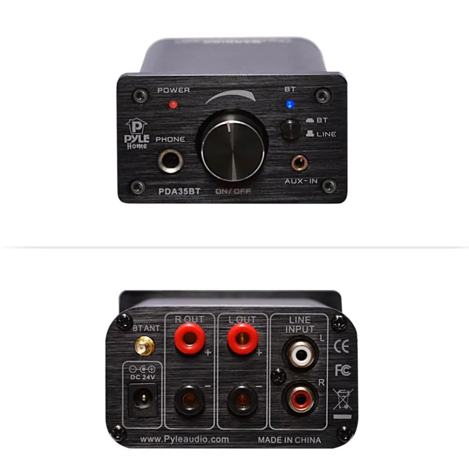 Mini Bluetooth Amplifier 100W Compact Design with Aux Inputs<Pyle Outlet