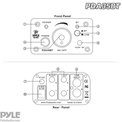 Mini Bluetooth Amplifier 100W Compact Design with Aux Inputs<Pyle Outlet